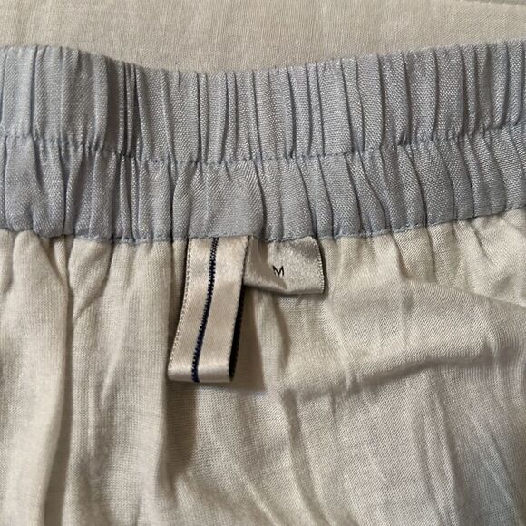 Anthropologie M Light Blue Gold Gray Black Metallic Sheer Chiffon Maxi Skirt - Picture 9 of 14